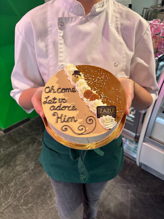 Kerst ijstaart Salted Caramel + Straciatella   8-10 personen
